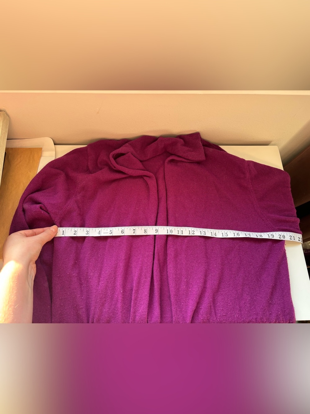 BELLINA wool and cashmere purple plum cardigan XL - Picture 7 of 7